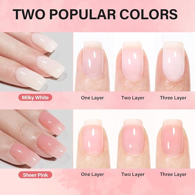 AILLSA Gel Nail Tips Kit Short Square Nail Tips 240pcs - Image 8