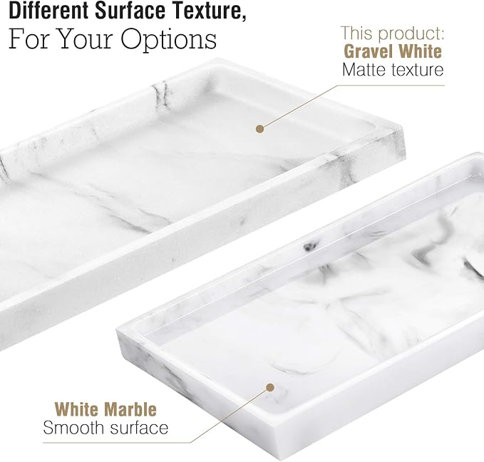 Luxspire Bathroom Vanity Tray, Resin Dresser Jewelry Ring Dish Tank Storage - Image 5