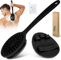 Silicone Back Scrubber & Bath Glove Set 2PCS, 13.4'' Gentle Shower Back Scrubber by GEENOA