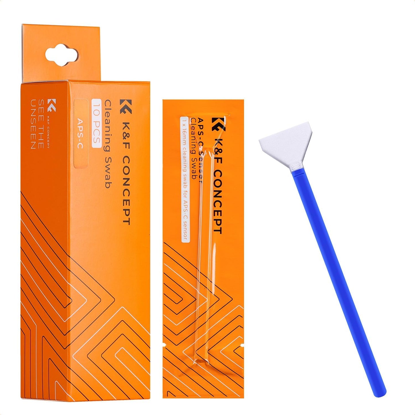 K&F Concept 10 Pack APS-C-Frame Sensors Cleaning Swabs, DSLR SLR Digital Camera Dry CCD CMOS Clean Swabs Compatible with Nikon Sony Canon DSLR Camera Sensor
