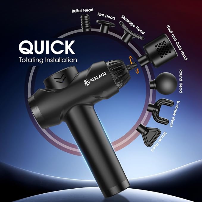 AERLANG Massage Gun with Heat and Cold, Deep Tissue Massage Gun, Back and Neck - Image 6