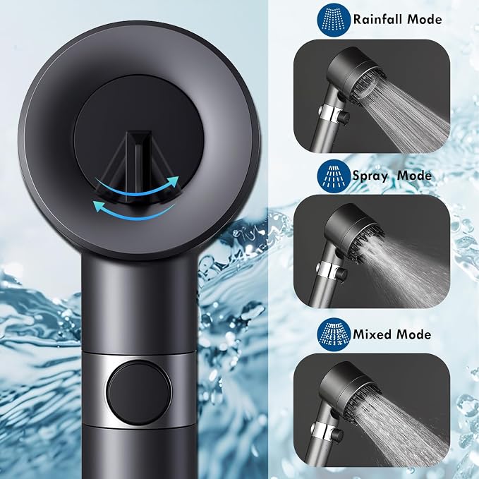 CWPW Filtered Shower Head with Handheld High Pressure 4 Spray Showerhead with - Image 3