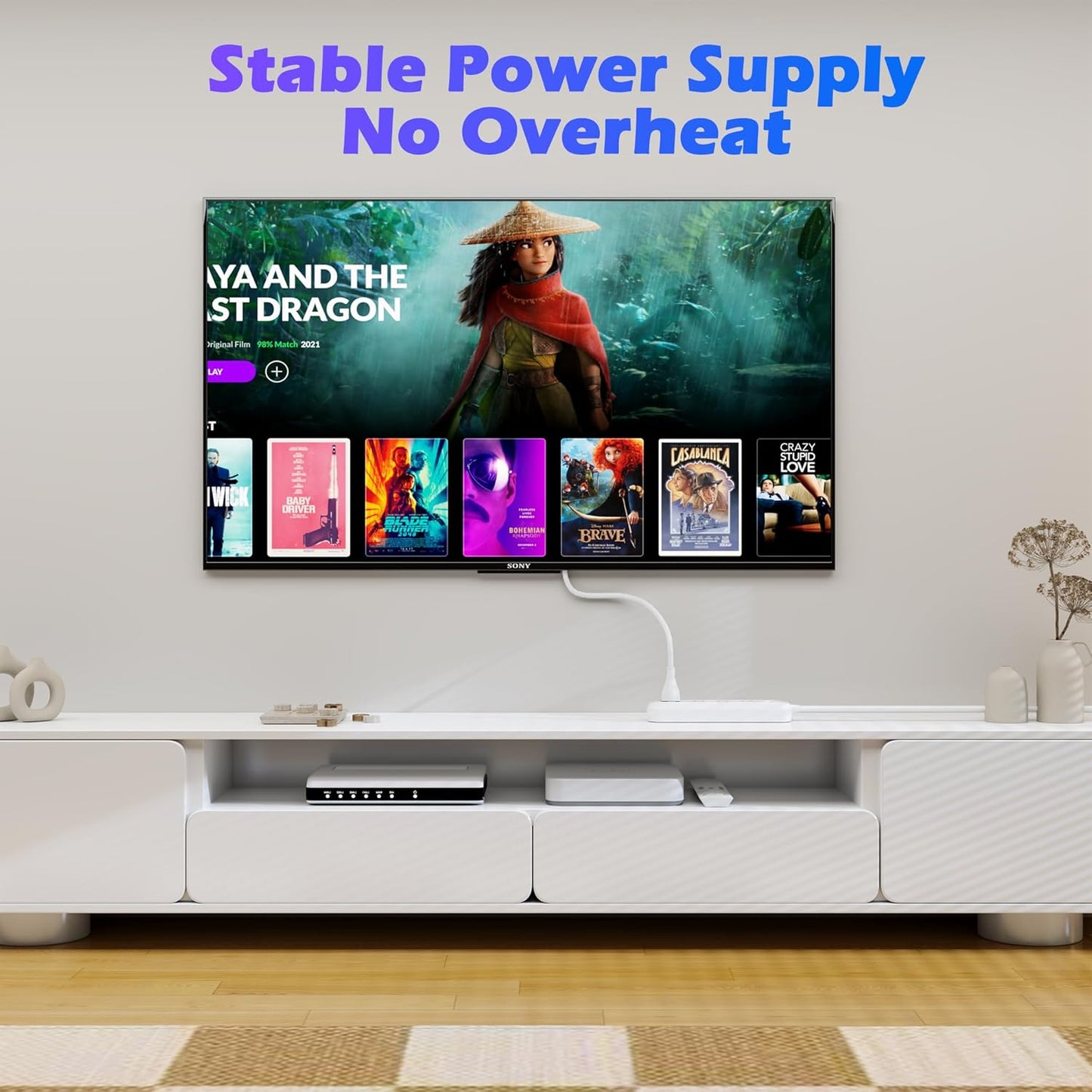 Adoreen 4 Ft Computer TV Replacement Power Cord White, 18AWG 3-Prong AC Universal Power Supply Cable NEMA 5-15P to IEC 320 C13 for Printer, PC, Monitor TV LCD, ETL+Ties