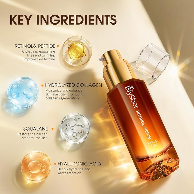 Retinol Collagen Serum for Face: Anti Aging & Anti Wrinkle Repair Peptide Serum - Image 5