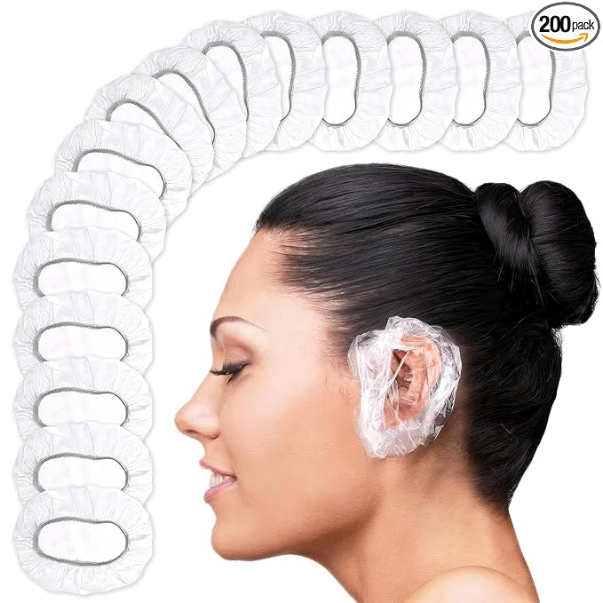 200 Pcs Ear Covers for Shower – 1.97x0.7" Disposable Ear Covers for Hair Dye by KETAR