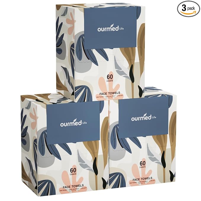 Ourmed Life Face Towels, Disposable Biodegradable Facial Towels by ourmedlife