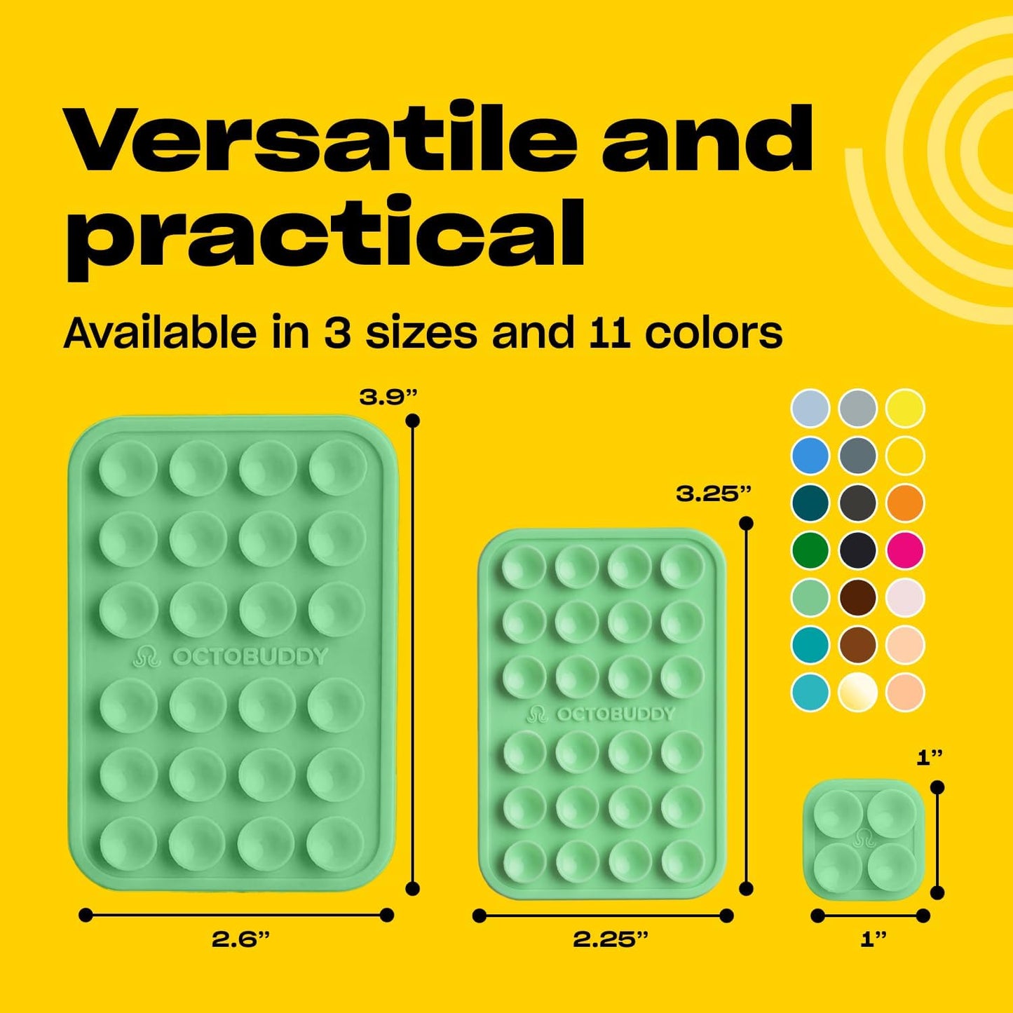 Classic MAX - Silicone Suction Phone Case Adhesive Mount - Hands-Free, Strong Grip Holder for Selfies and Videos - iPhone and Android Compatible - 2.6″ x 3.9″, Green Ash