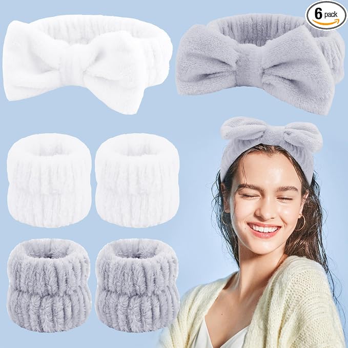 VELSCRUN Spa Headband, Makeup Face Wash Skincare Headbands, Bow Hair Band Party by VELSCRUN