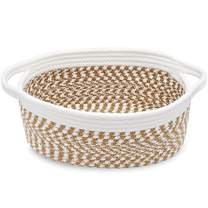 ABenkle Small Basket, Rope Room Shelf Storage Basket, Cat Dog Toys Basket Chest by ABenkle