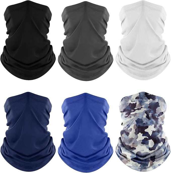 Fuinloth Neck Gaiter, 6 Pack Cooling UV Protection Bandana Face Mask Gator Scarf by fuinloth