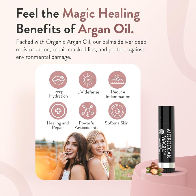 Moroccan Magic Organic Manuka Honey Lip Balm 3 Pack | Ultra-Hydrating Argan & - Image 2