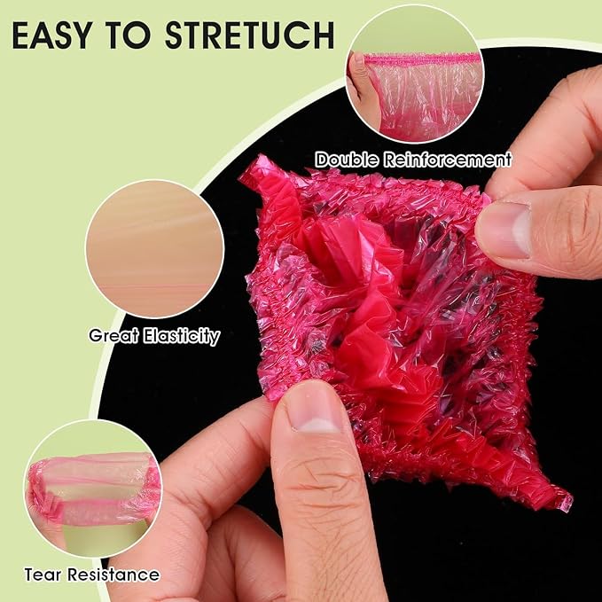 100 Pcs Pink Disposable Shower Caps, Shower Caps - Image 8