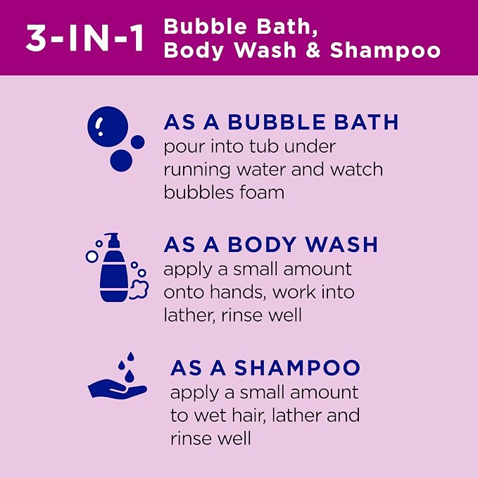 Dr Teal's Kids 3-in-1 Bubble Bath, Body Wash & Shampoo, Boost & Renew Elderberry - Image 4