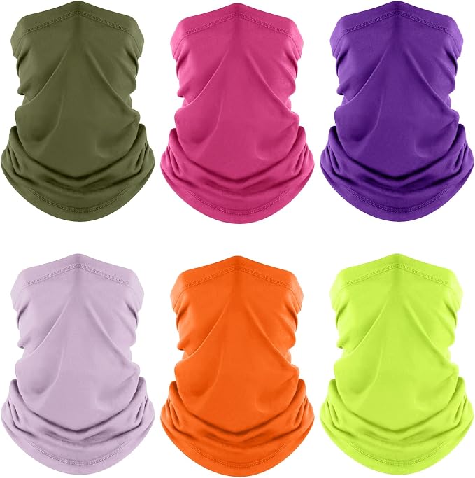 Fuinloth Neck Gaiter, 6 Pack Cooling UV Protection Bandana Face Mask Gator Scarf by fuinloth