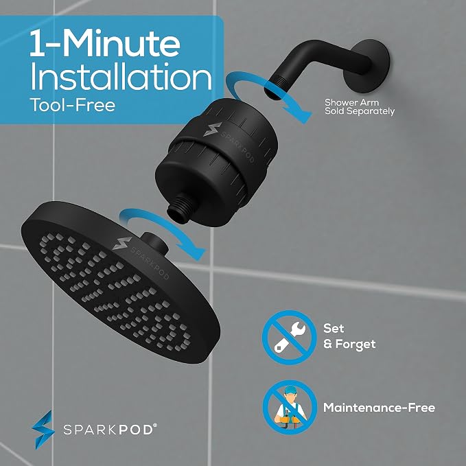 SparkPod Luxury Filtered Shower Head Set 23 Stage Shower Filter - Image 5