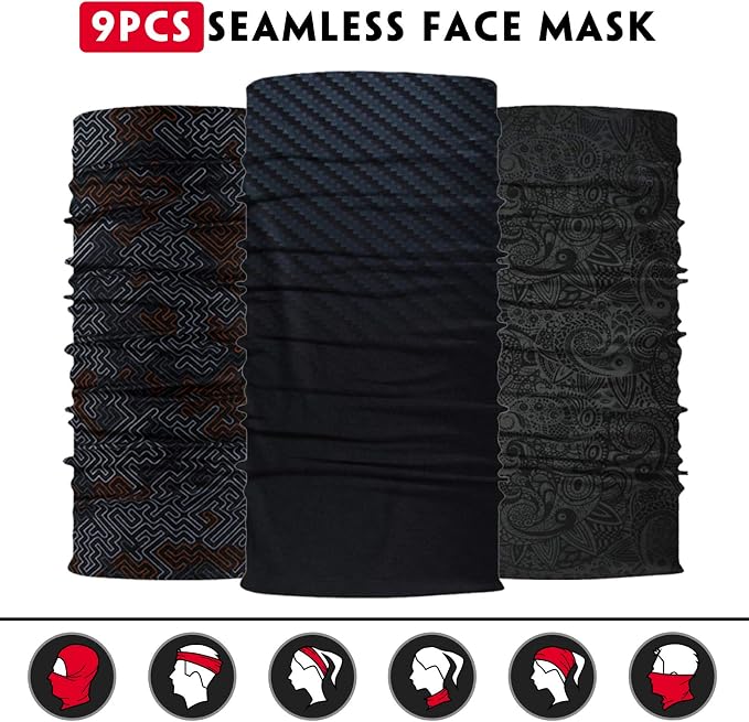 Venswell Neck Gaiter Face Mask Men Women, Seamless Bandana Rave Face Cover - Image 4