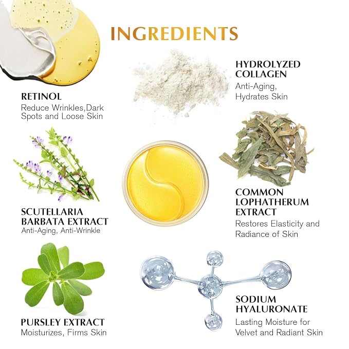 Under Eye Patches Kit: 120 Pcs 24K Gold & Green Tea Gel Eye Mask - Image 2
