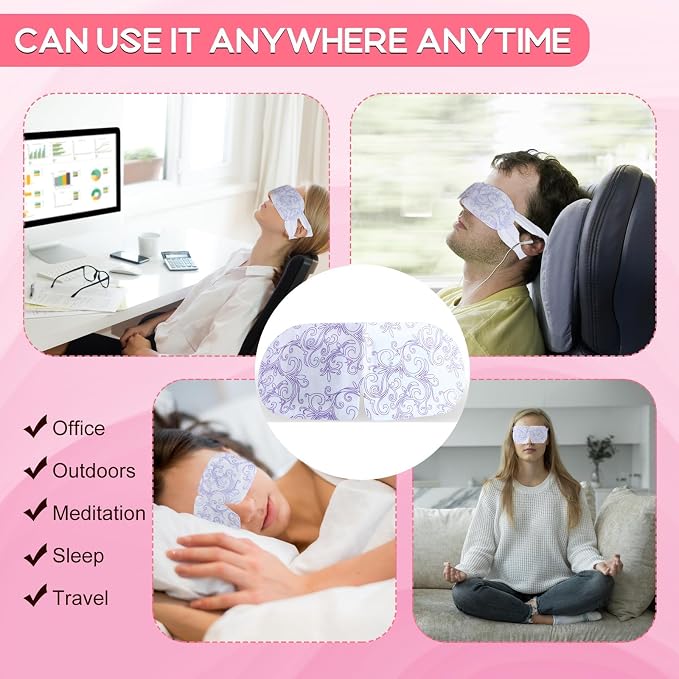 XPCARE 48 Pack Steam Eye Masks for Dry Eyes, Self Heated Steam Warm Eye Mask - Image 7