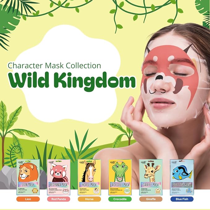 Epielle Character Face Mask Wild Kingdom 12 Pack, Fun & Effective Korean Skin - Image 2