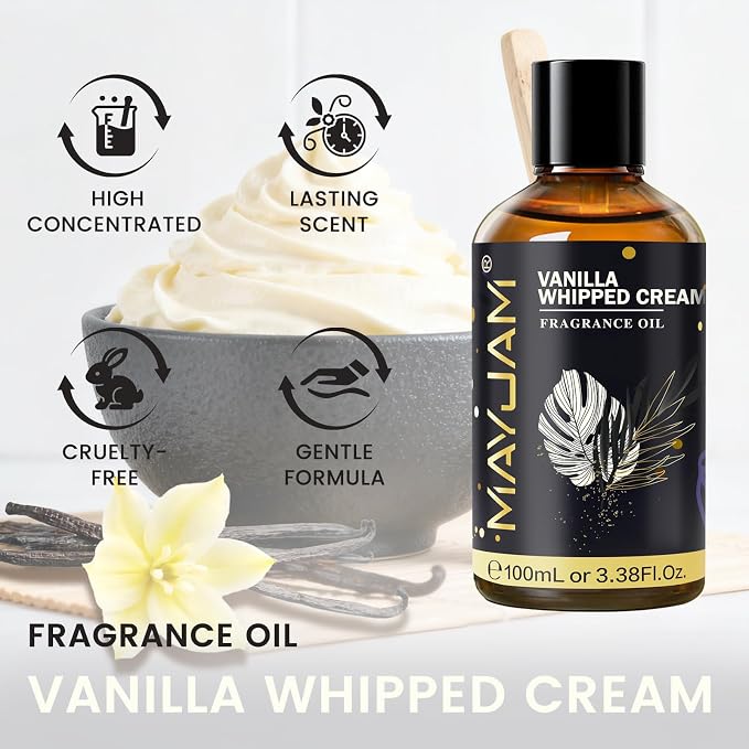 Vanilla Whipped Cream Fragrance Oil Essential Oil, MAYJAM 3.38FL.OZ Vanilla - Image 2