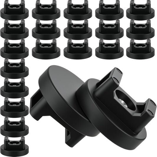 Yookeer 20 Pcs Magnetic Zip Tie Mount Base Black Magnetic Cable Clips Wire Holder Multipurpose Cable Ties Management Base Electrical Supplies for Wire (31 mm)