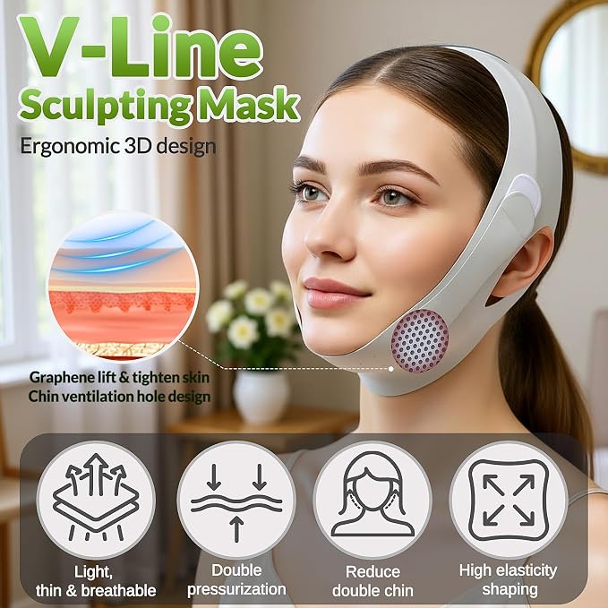 Gua Sha Facial Tool & V Line Lifting Mask - Image 4