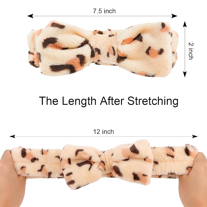 Casoty Leopard Print Spa Skincare Headband Head Bands or Washing Face Cute Face - Image 2