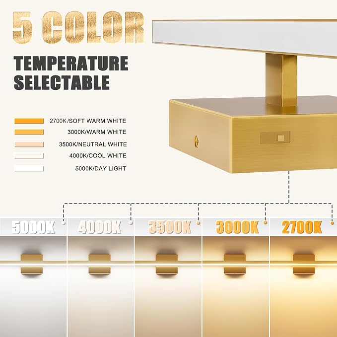 VOLISUN Modern Bathroom Vanity Light 24 inch, 14W Dimmable 5CCT Led Bathroom - Image 3