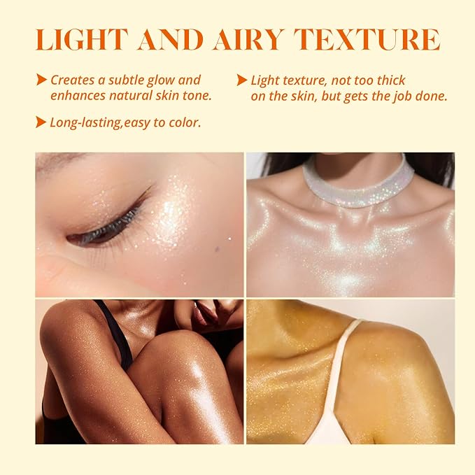 Liyalan Shimmer Body Oil 5 Color Options 1.0 fl.oz Face Glow Pearl Highlighter - Image 3