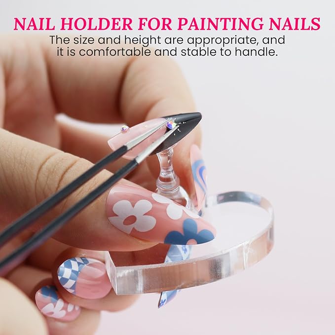 Nail Stand for Press On Art Display Practice 2 Set, 1 Heart Shaped Acrylic - Image 3
