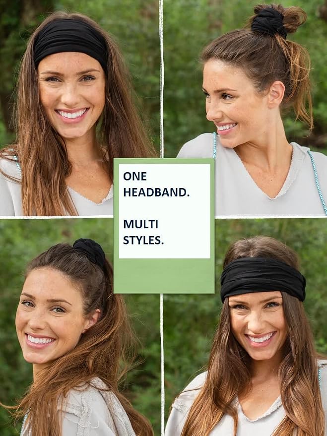 Huachi Wide Headbands for Women Non Slip Thick Womens Headbands Boho Elastic - Image 6