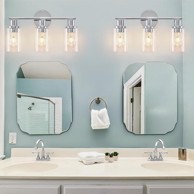 DLLT 3-Light Bathroom Light Fixtures: Chrome Modern Vanity Lights - Image 2