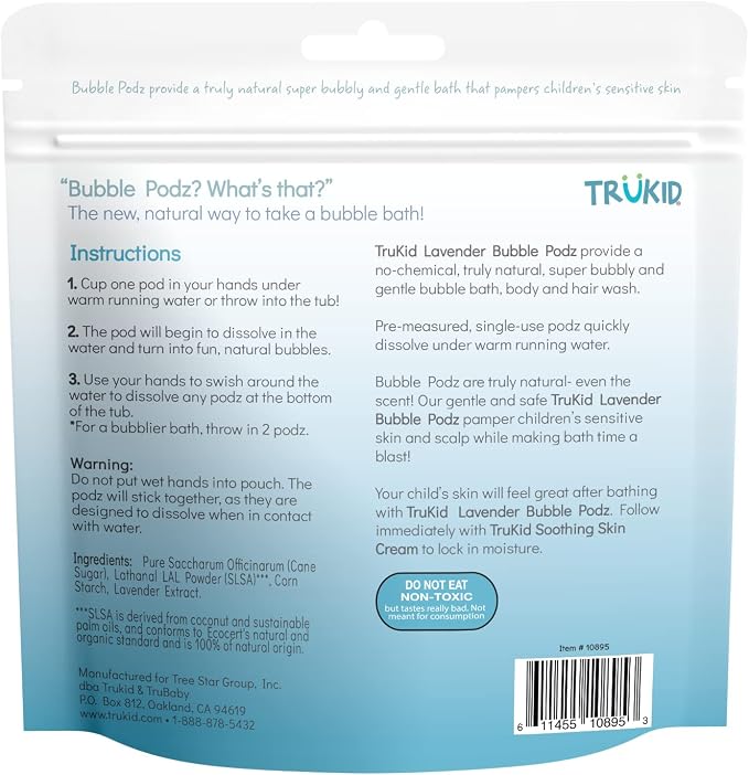 TruKid Bubble Podz Bubble Bath for Kids, & Babies, Tear Free Gentle & - Image 8