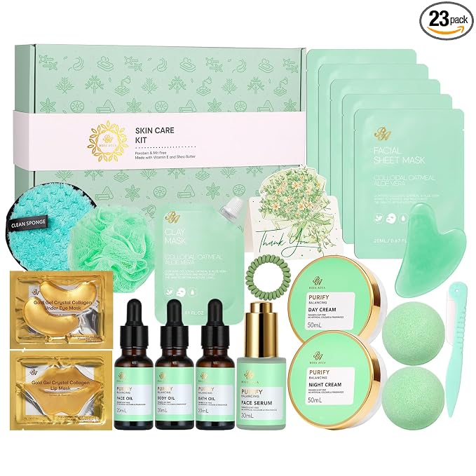 23 Pcs Mother's Day Gifts for Mom, Tea Tree Facial Skin Care Set, Bath and Body by RAROSAACCA
