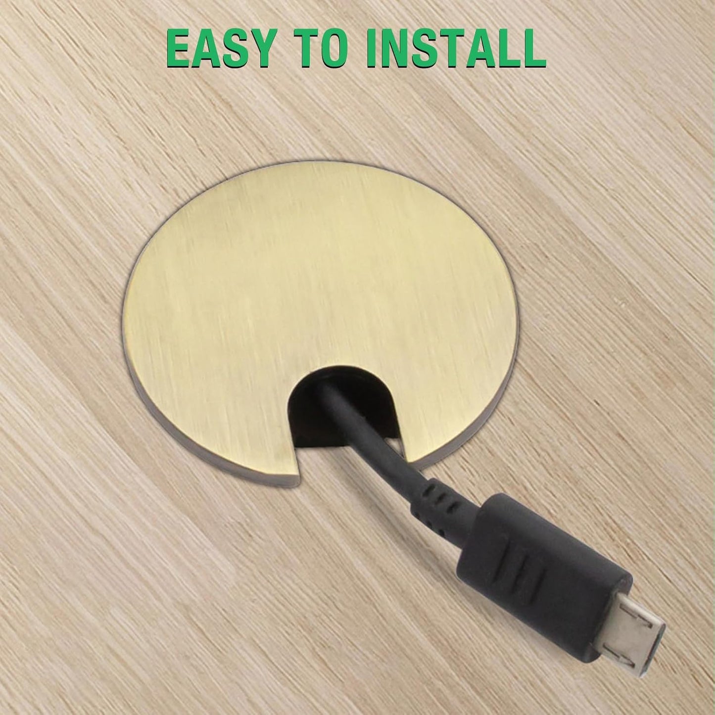 1 Pcs Desk Grommet 1-3/8" / 35 mm, Desk Cord Hole Cover, Cable Grommet Metal Zinc Alloy Materilal, Desk Hole Grommet for Home & Office Pc, Detachable Cable Cord Organizer-Matte Silver