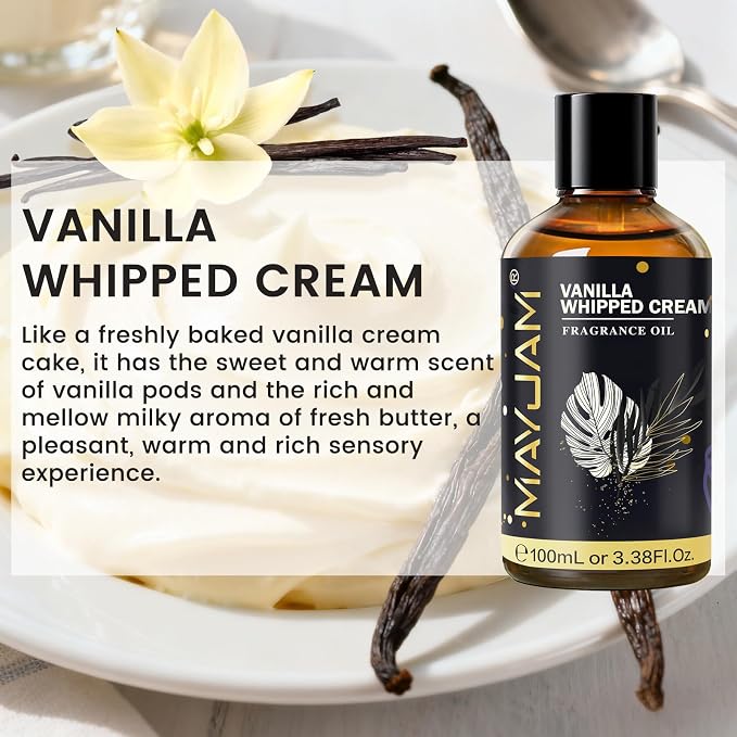 Vanilla Whipped Cream Fragrance Oil Essential Oil, MAYJAM 3.38FL.OZ Vanilla - Image 3