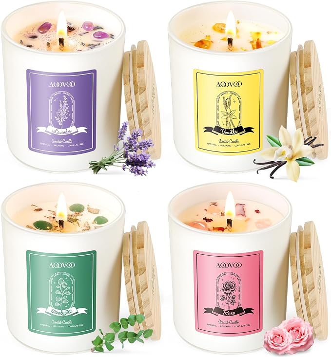 AOOVOO Rose/Vanilla/Eucalyptus/Lavender Scented Candles by AOOVOO