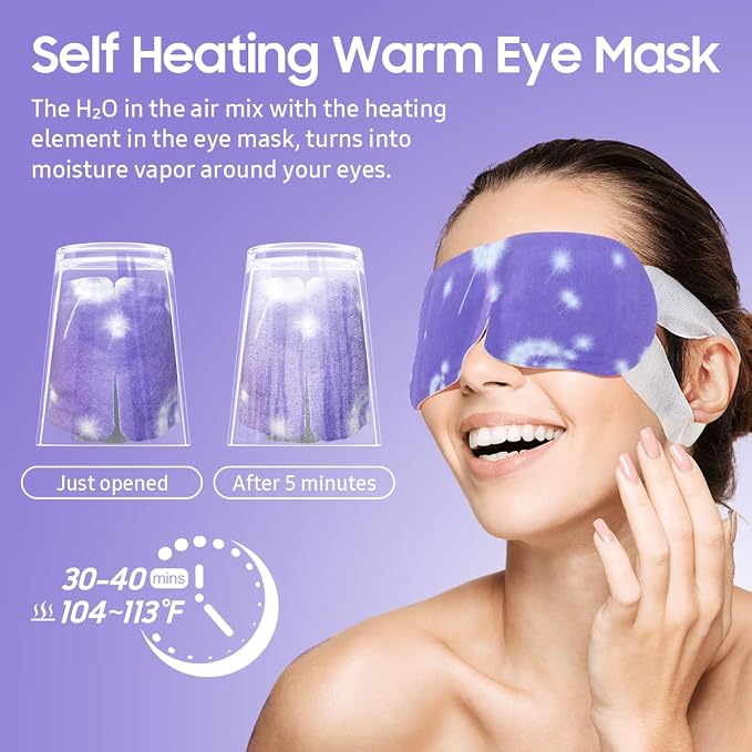 BeHoomi Steam Eye Mask, Self Heating Disposable SPA Warm Compress - Image 5