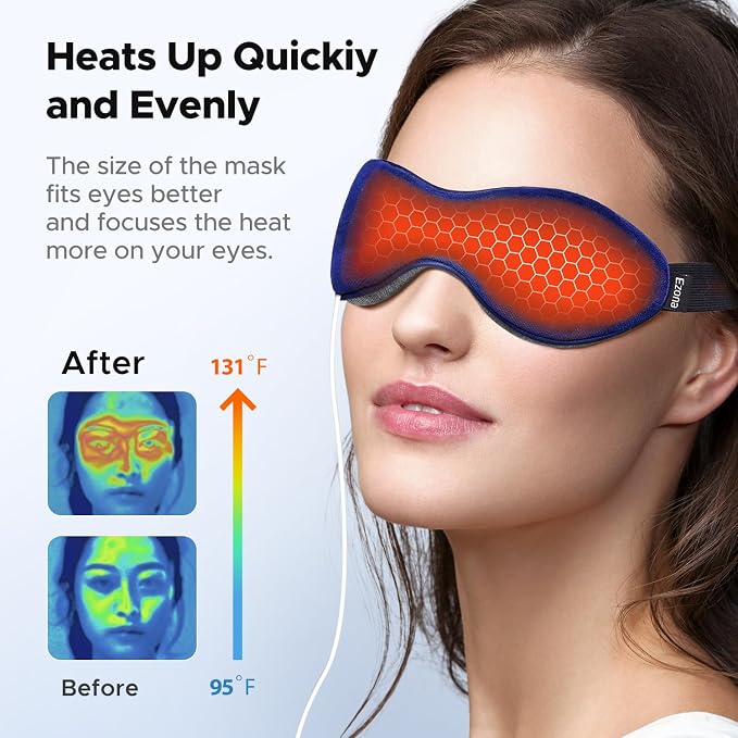 Ezona Heated Eye Mask, Warm Eye Compress Mask - Image 4