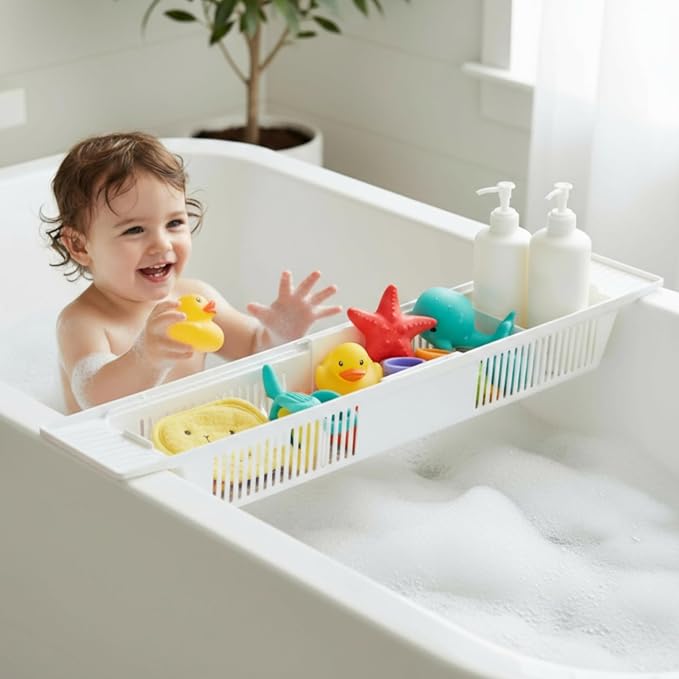 KidCo Bath Toy Organizer Storage Basket, 3 Compartment Horizontal Large - Image 2