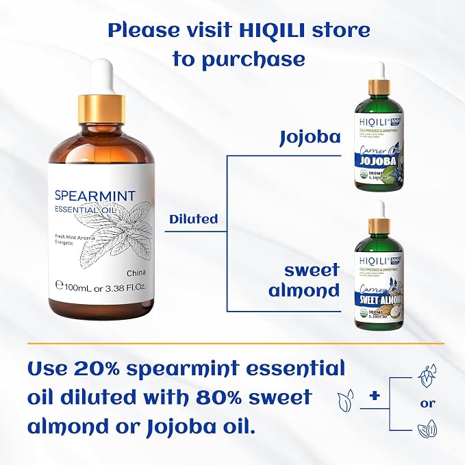 HIQILI 100ML Spearmint Oil for Skin Care, Can be Added to Lotions, Creams -100% - Image 2
