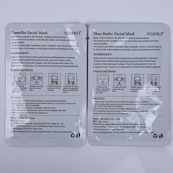 VESPRO 100 Pack Collagen Essence Sheet Facial Masks, Bulk Face Masks Skincare - Image 5