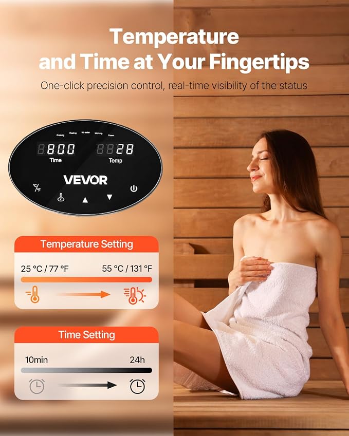 VEVOR Steam Generator, 9 kW Steam Shower System - Image 4
