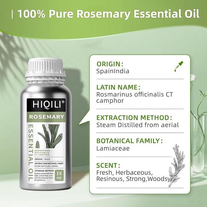 HIQILI Rosemary Oil for Hair Growth, Add to Shampoo & Conditioner, 100% Pure - Image 8