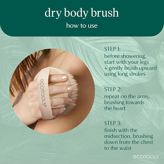 EcoTools Dry Body Brush for Circulation, Dead Skin Removal + Pink Delicate - Image 4