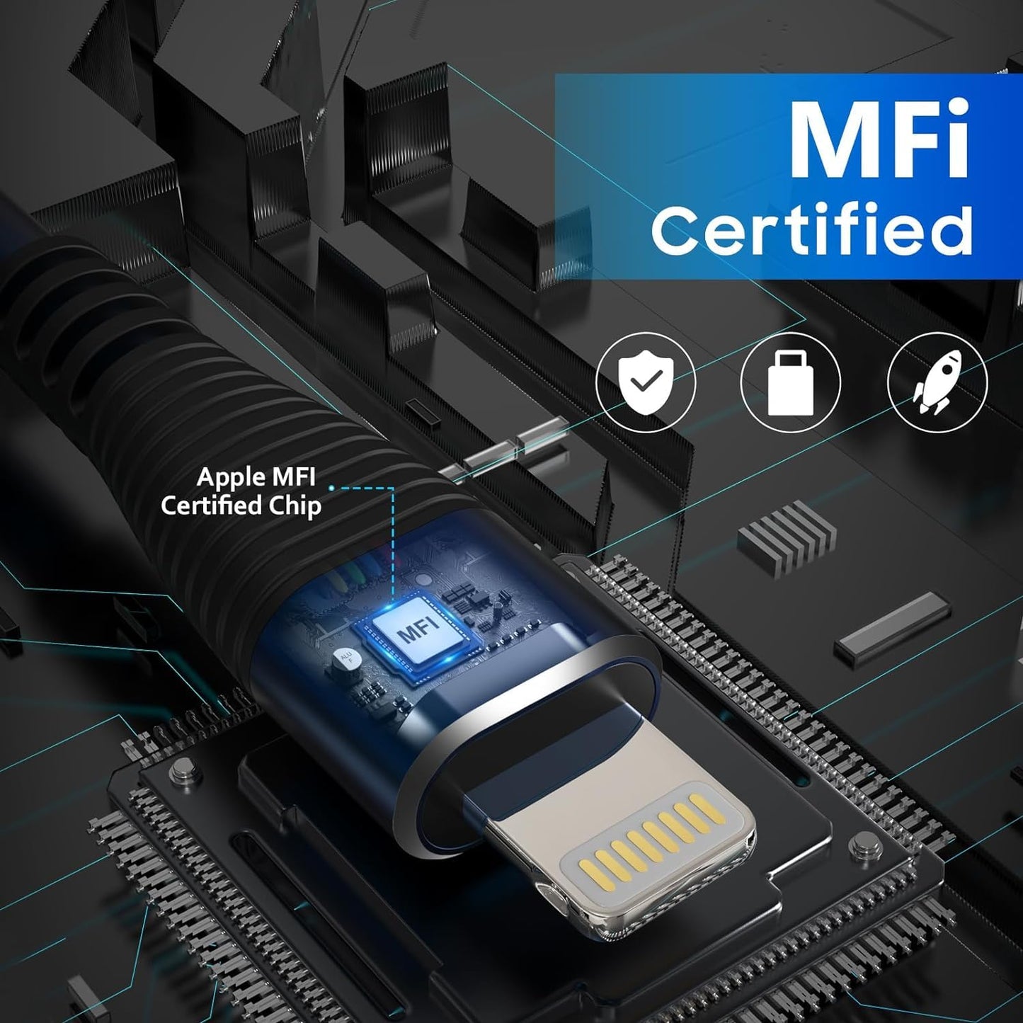 3 Pack iPhone Charger 10FT [Apple MFi Certified] Long USB to Lightning Cable Fast Charging Cord Braided Compatible with iPhone 14/Pro/Pro Max/Plus, 13,12,11,8,7,6,6s, X/XR/XS/SE, iPad/iPod/AirPods