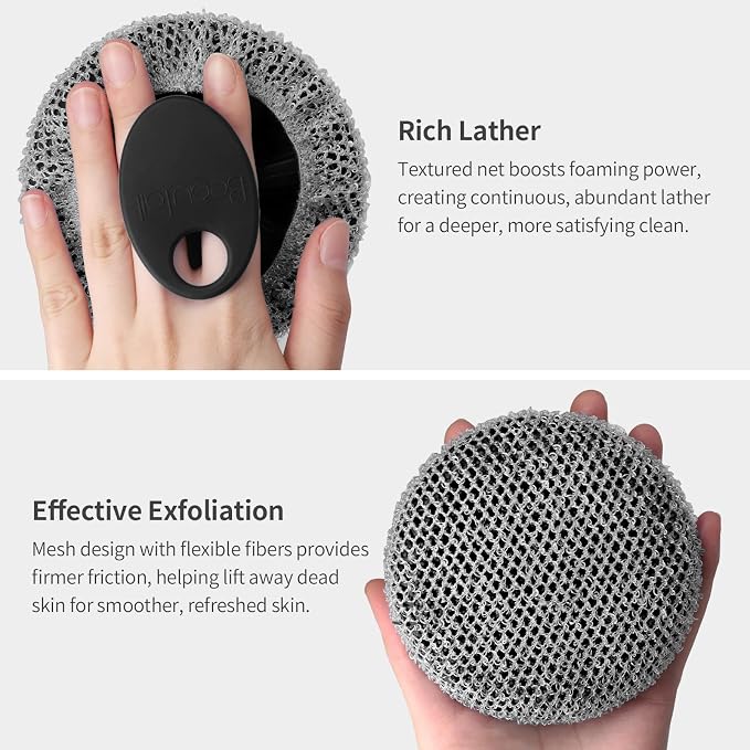 Silicone Body Scrubber with Scrub Net, BEAUTAIL 2 Pack – Rich Foam and - Image 4
