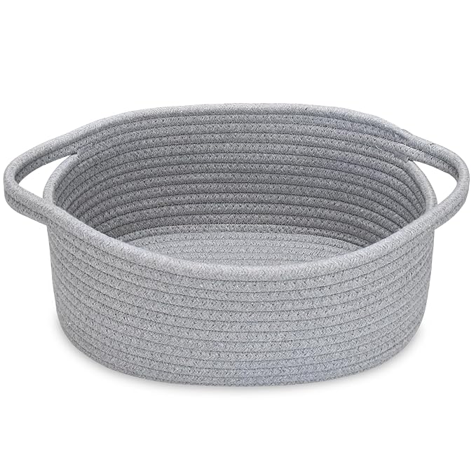 ABenkle Small Basket, Rope Room Shelf Storage Basket, Cat Dog Toys Basket Chest by ABenkle