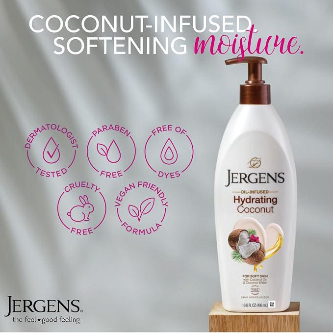 Jergens Hydrating Coconut Body Lotion, Hand and Body Moisturizer, Infused - Image 4