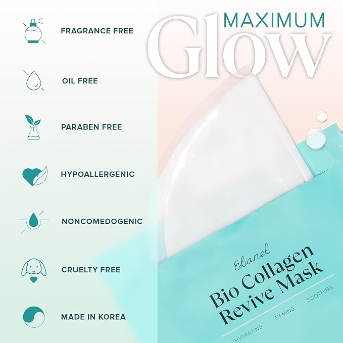 Ebanel Bio Collagen Face Mask, Hyaluronic Acid, Niacinamide, Rose Water - Image 7